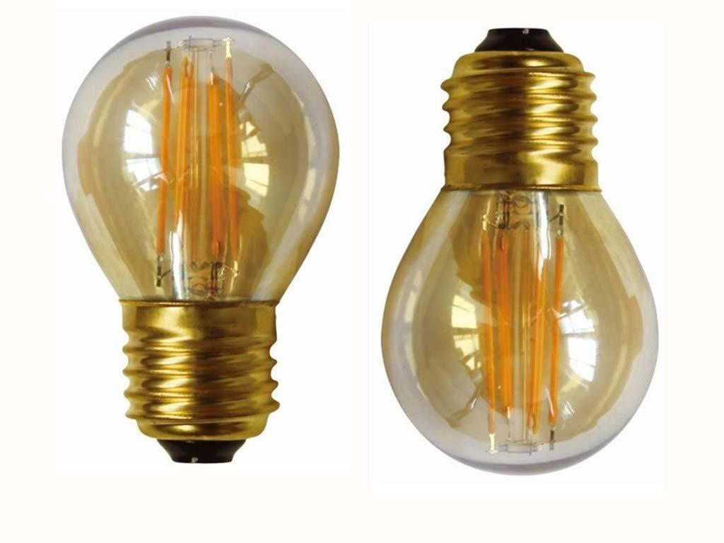 4W G45 Dimmable LED Filament Bulb G45 LED Vintage Edison Bulbs E26/E27 Medium Base Lamp for Home Pendant Antique Light,G14/G45 Shape,E26/E27 Socket Base,Amber Glass,2300K Warm White, Pack of 6