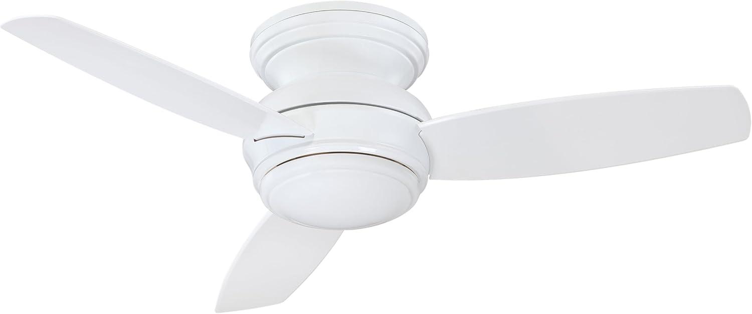 44" Minka Aire Vintage Hugger Outdoor Ceiling Fan with LED Light White Wet Rated for Patio Exterior House Porch Gazebo Garage Barn