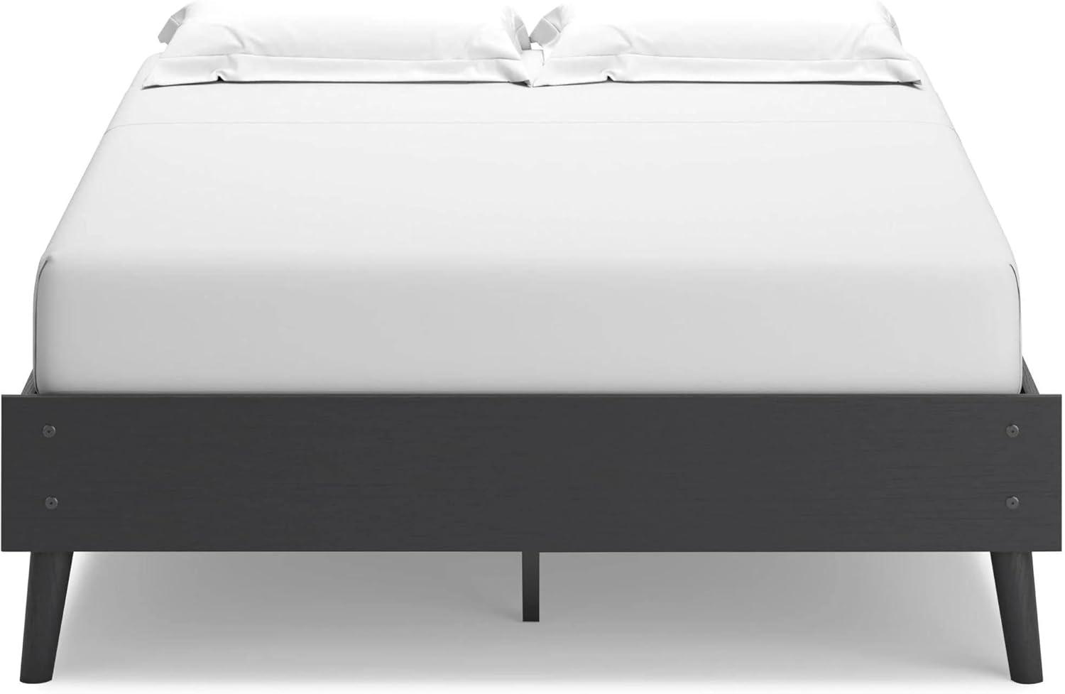 Signature Design by Ashley Full Charlang Platform Bed Black/Gray: Modern Style, No Box Spring Needed