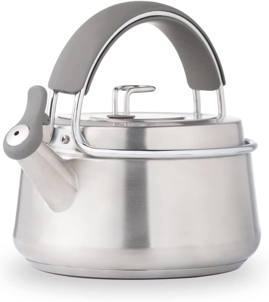 Stainless Steel Whistling Teapot with Heat Resistant Handle