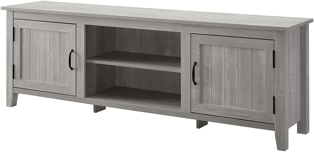 70 Inch Stone Grey MDF and Metal TV Stand with Cabinet