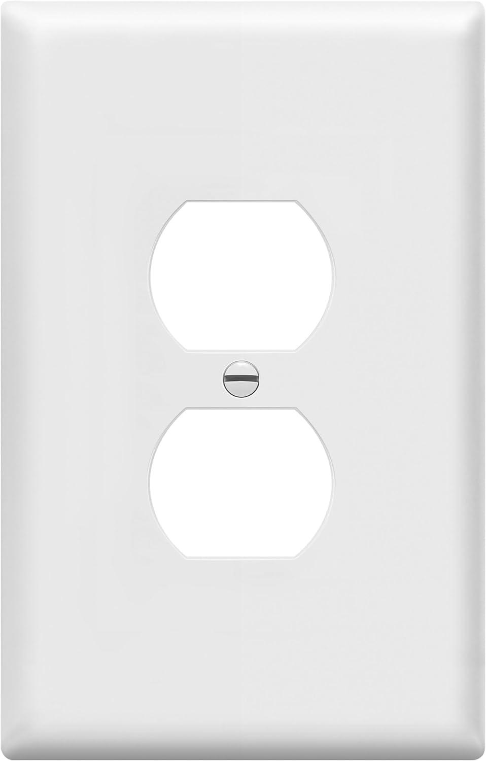 ENERLITES Jumbo Duplex Wall Plate, Oversized Receptacle Outlet Cover, 1-Gang, Polycarbonate Thermoplastic, 8821O-W, White