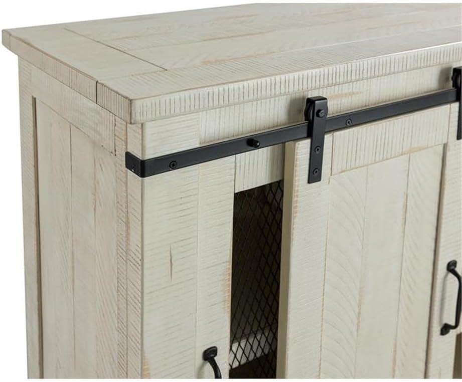 Martin Svensson Home Hampton Solid Wood TV Stand White Stain with Grey Stain Top