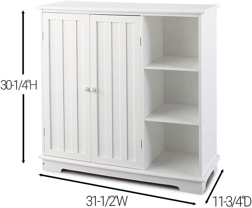 The Lakeside Collection Beadboard Buffet Cabinet - Sideboard with Storage - White
