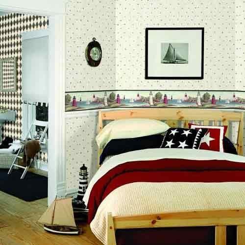 York Wallcoverings 15 ft. Portfolio II Lighthouse/Sailboat Border Wallpaper