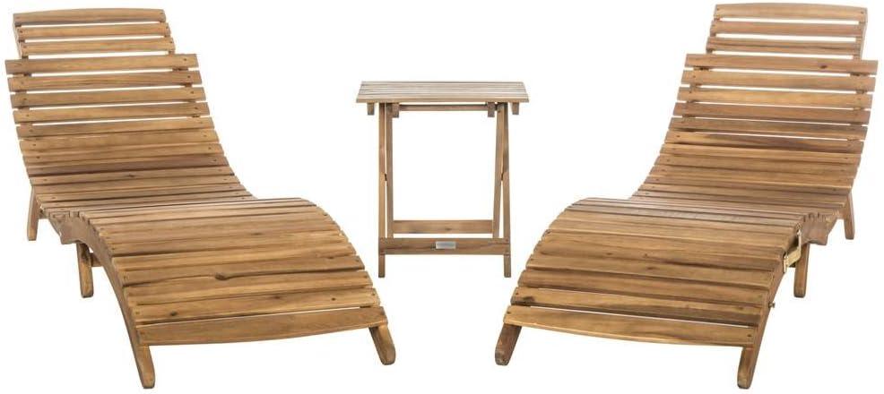 Pacifica 3 Piece Patio Outdoor Lounge Set  - Safavieh