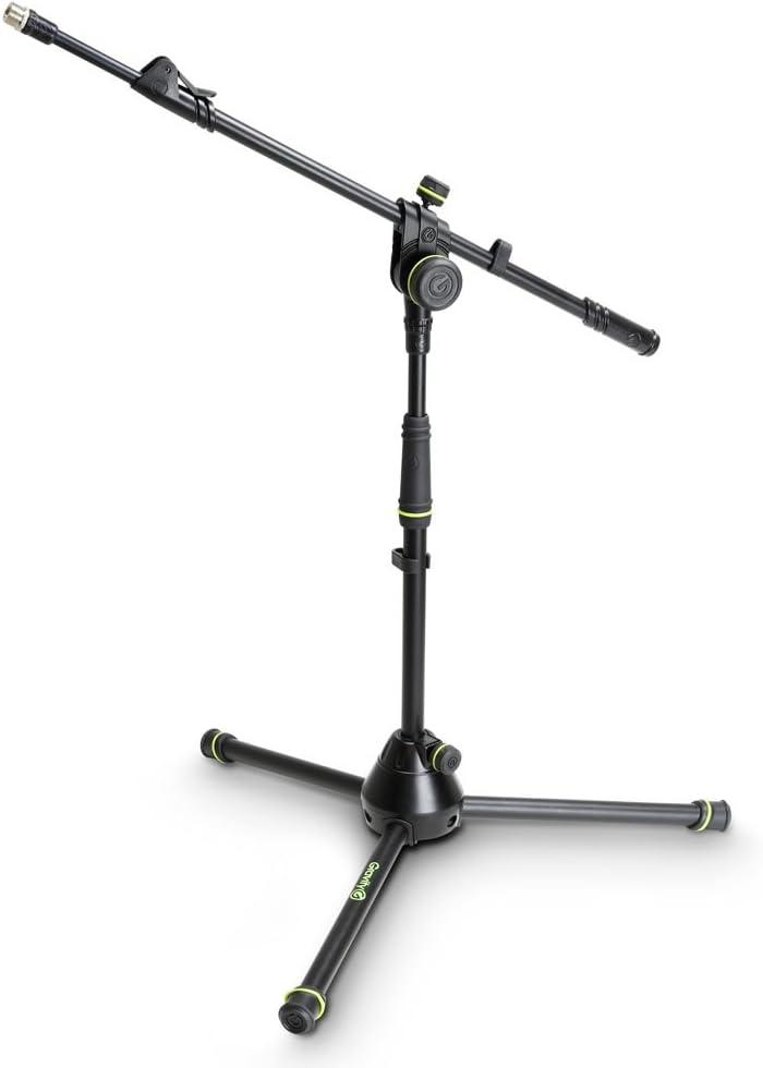 Gravity Stands Microphone Stand With Folding Tripod Base And 2-Point Adjustment Telescoping Boom Short