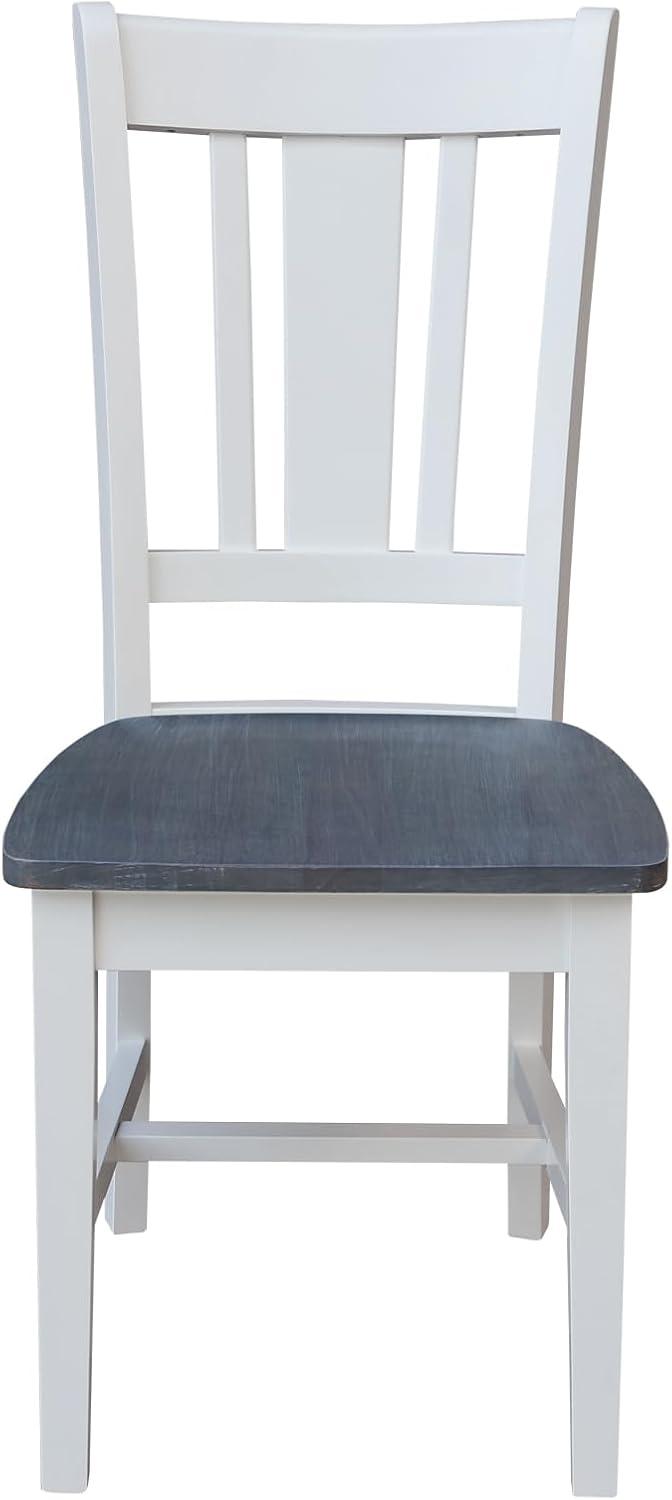 San Remo Solid Wood Splatback Chair in White and Heather Gray