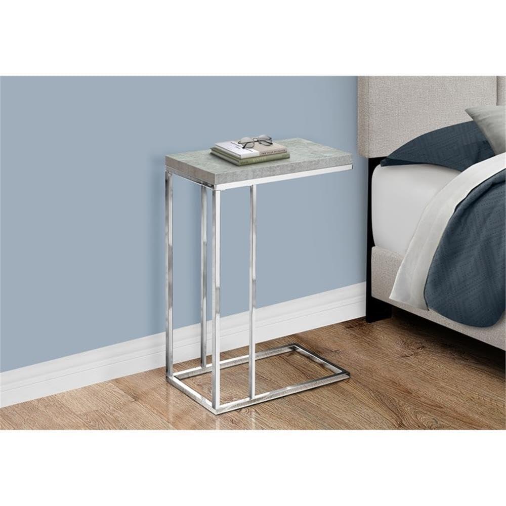 CodYinFI I 3007, Accent Table, Chrome Metal, Grey Cement