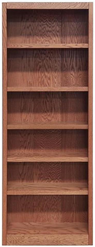 Concepts in Wood Traditional 84" Tall 6-Shelf Wood Bookcase in Dry Oak