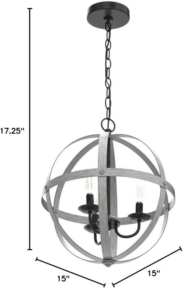 Westinghouse 6110400 Stella Mira 3 Light 15" Wide Pendant - Antique Ash / Matte Black