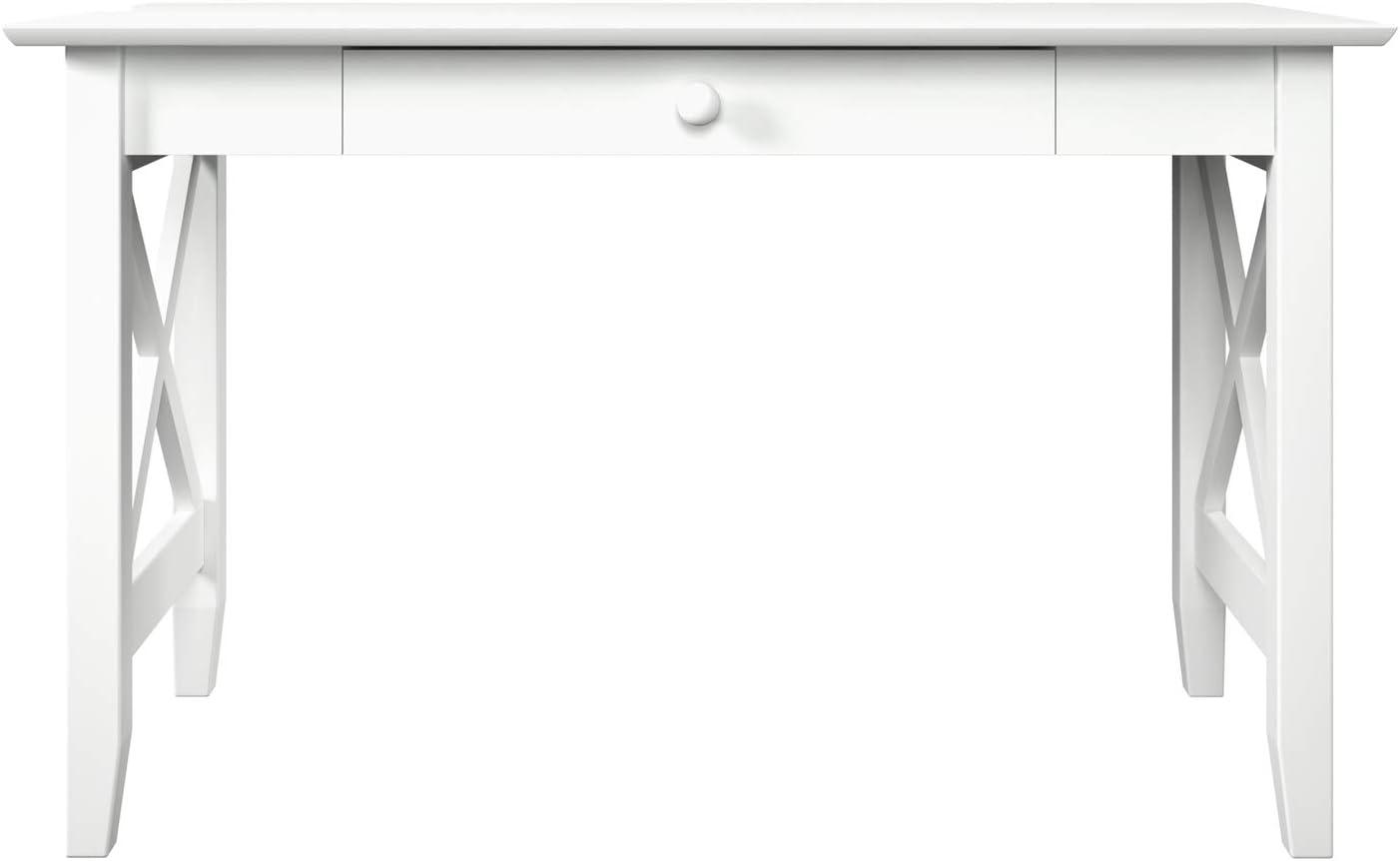 Lexi Desk with Drawer and Charging Station in White