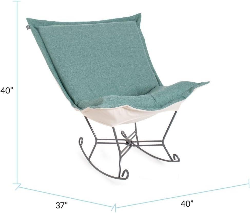 Sterling Breeze Light Blue and Brown Polyester Rocking Chair