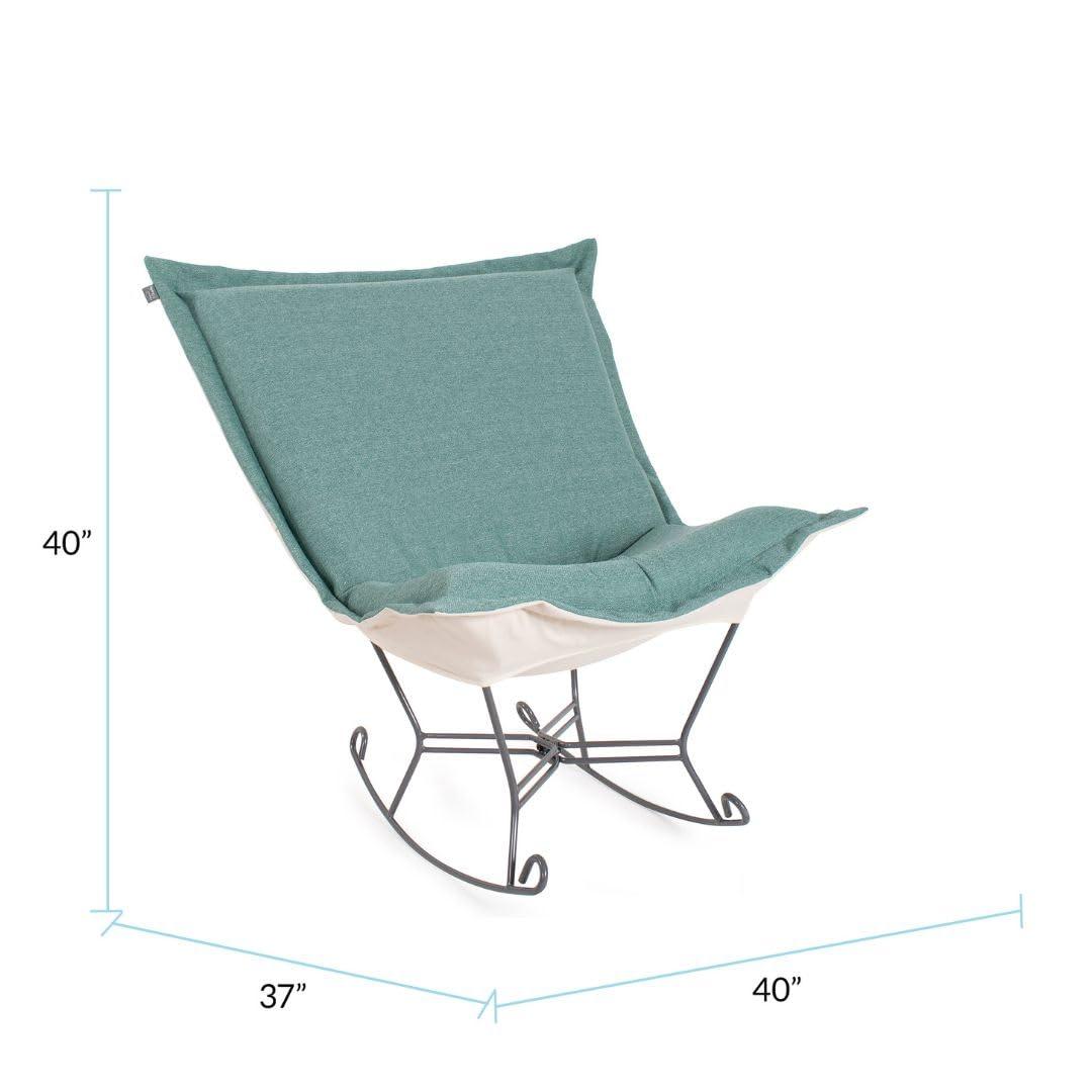 Sterling Breeze Light Blue and Brown Polyester Rocking Chair