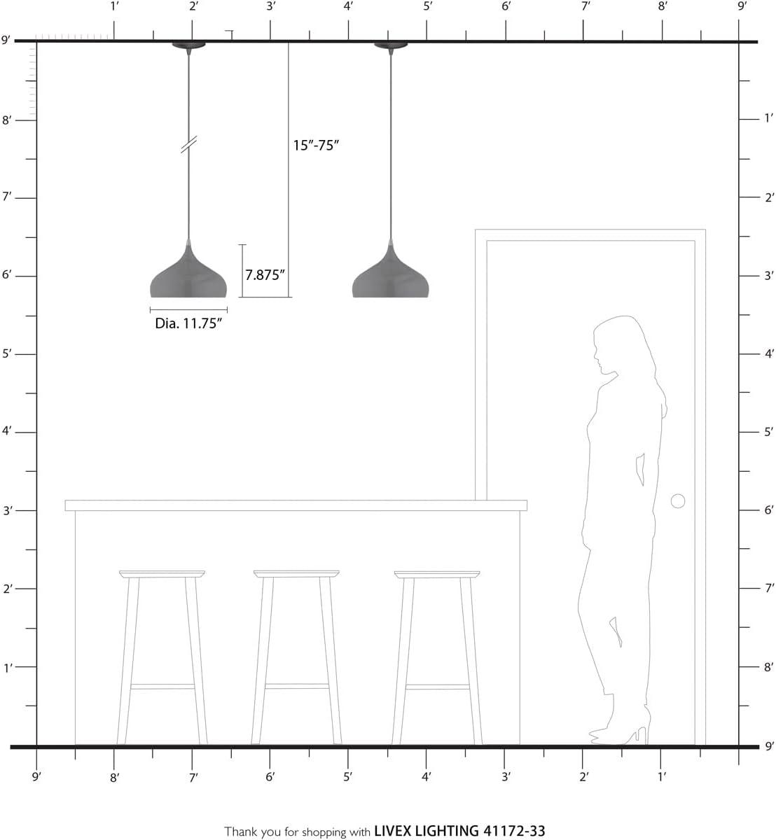 Livex Lighting Amador 1 - Light Pendant in Soft Gold/Polished Brass