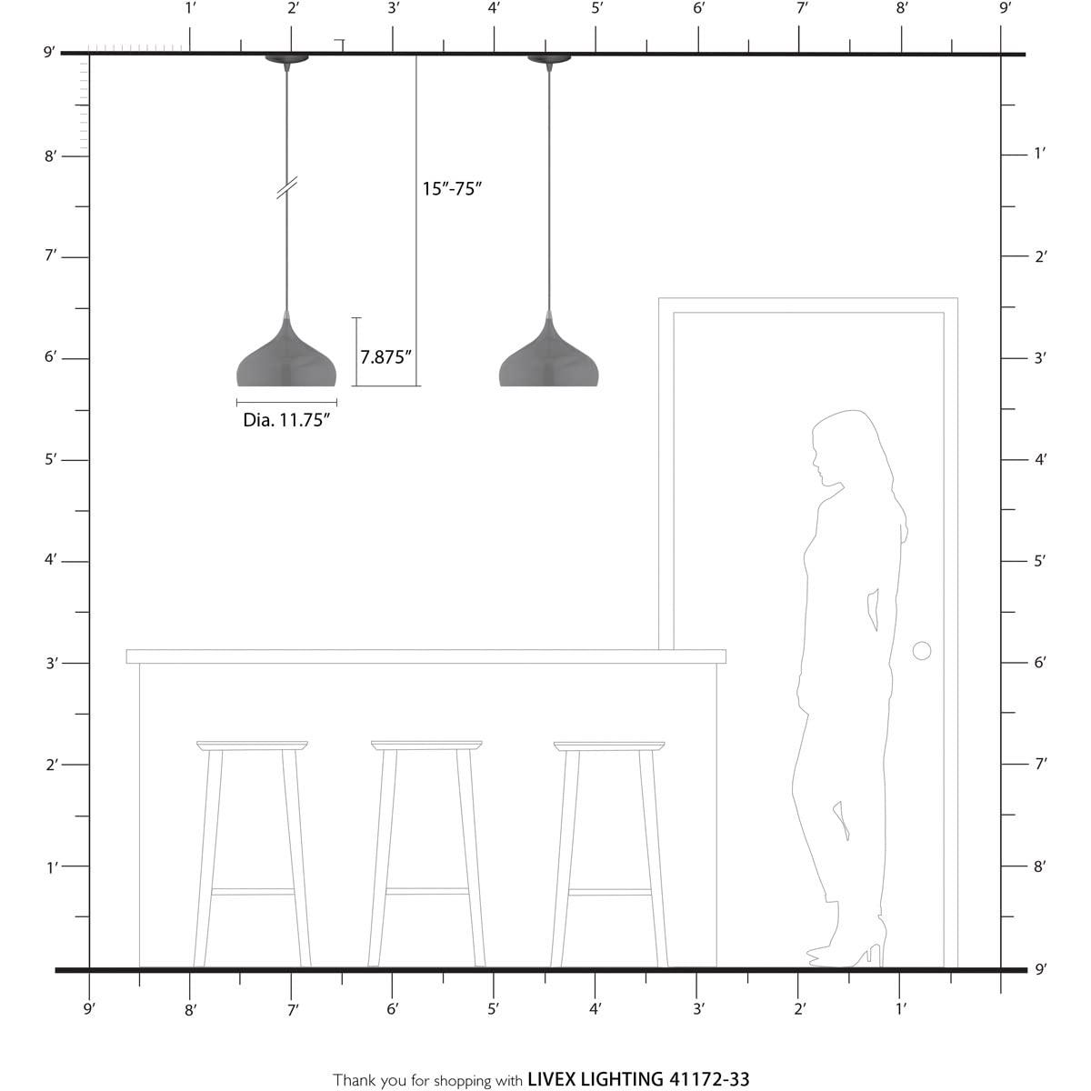 Livex Lighting Amador 1 - Light Pendant in  Soft Gold/Polished Brass