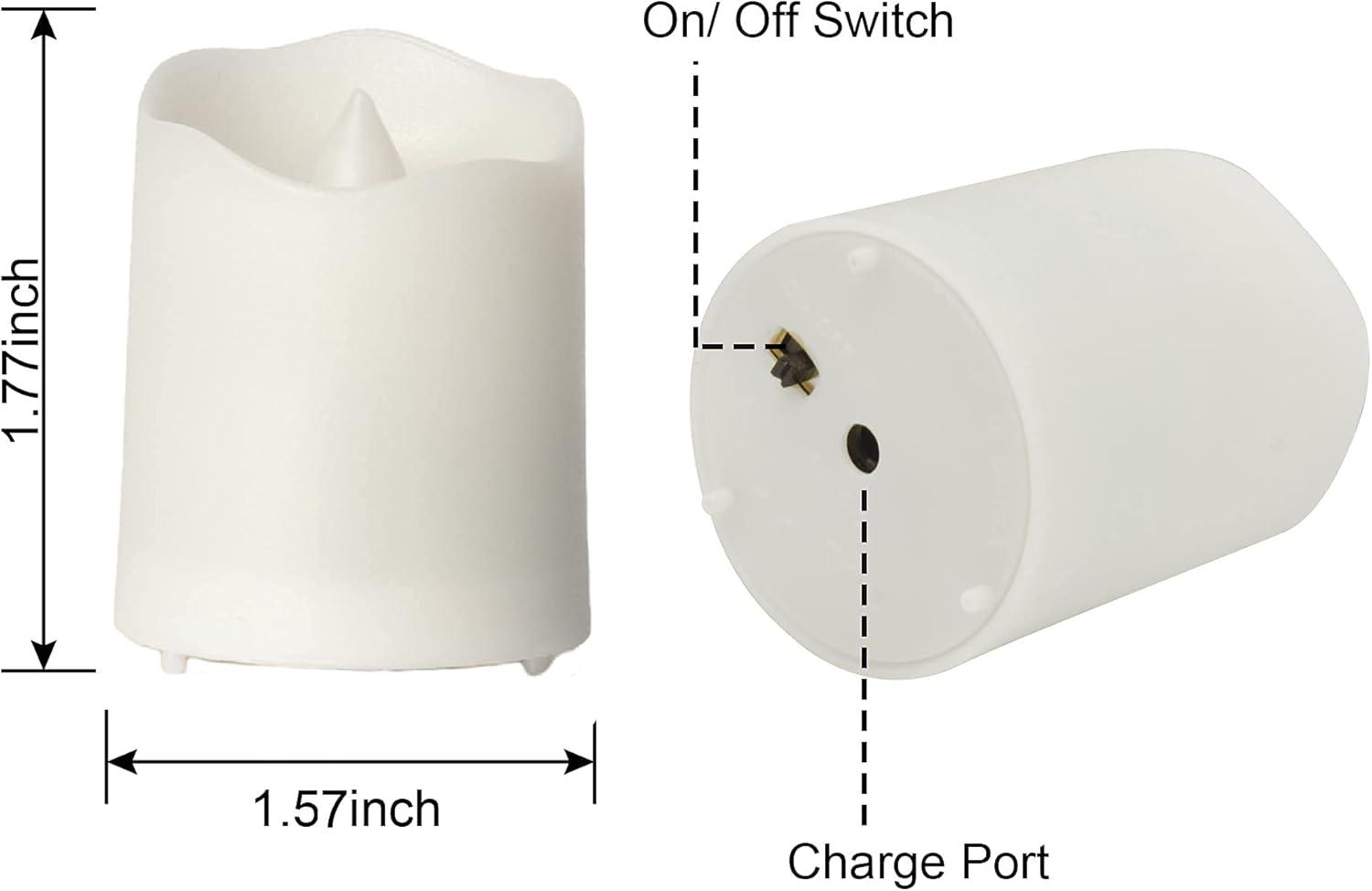 Rechargeable Warm White LED Flameless Votive Candles with Remote