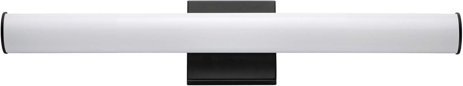 Sleek 24" Black Aluminum LED Vanity Light Bar with White Acrylic Diffuser