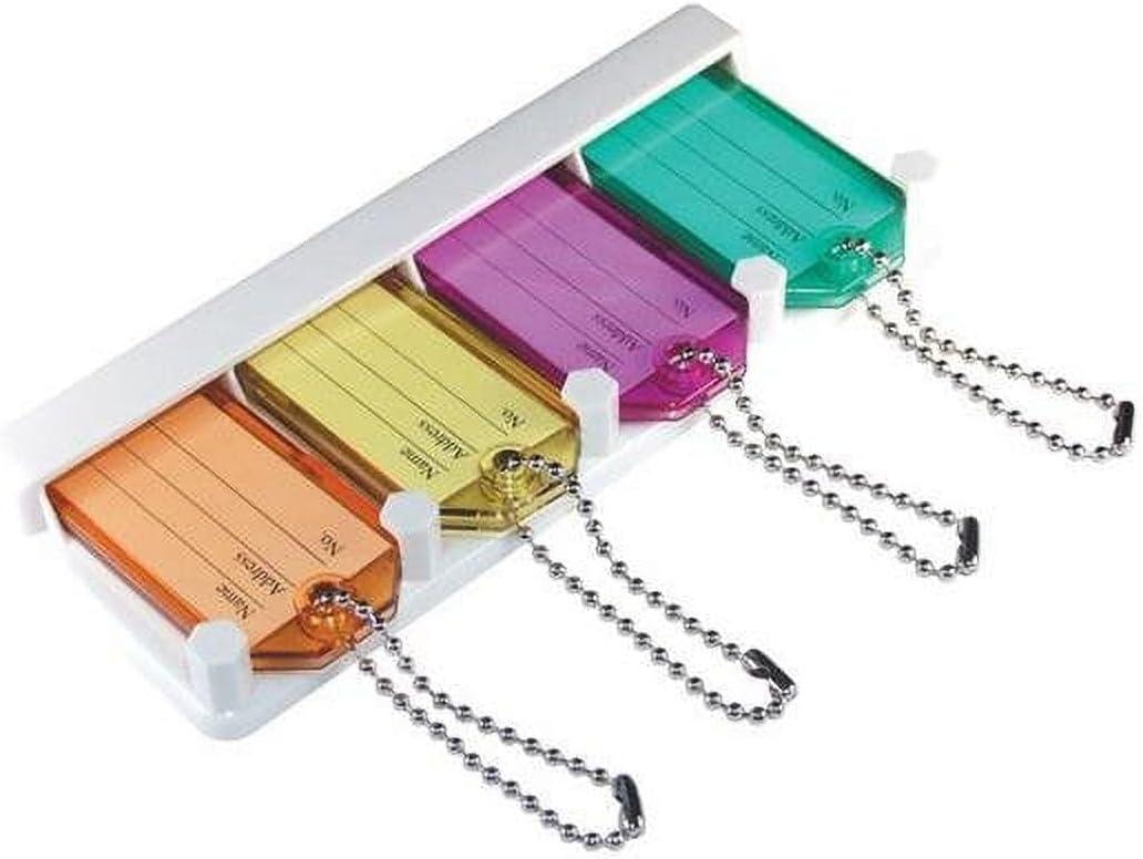 Assorted Color Plastic and Metal Key Holder with Labels