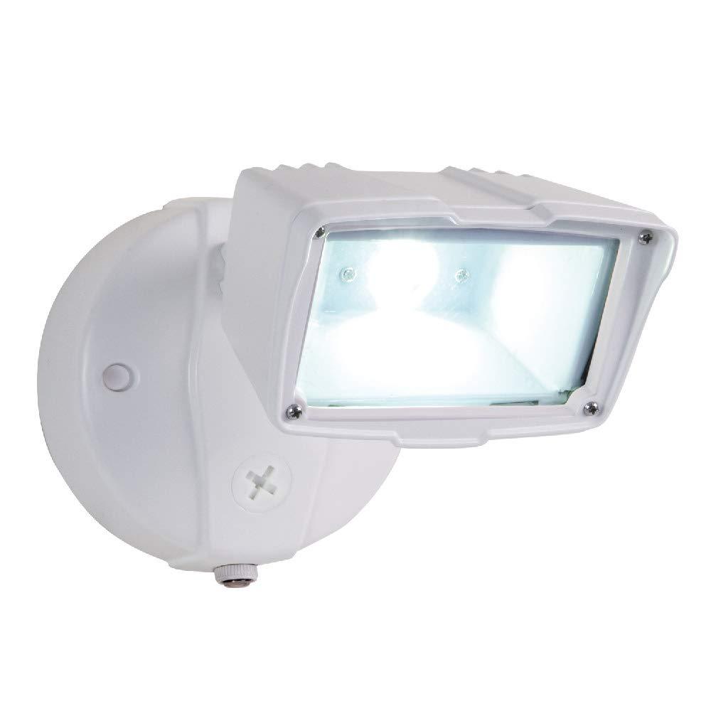 Halo FSS153TWH Outdoor Integrated LED Single Head Security Flood Light, 1500 lumens, Adjustable Color temperature, 3000K 4000K or 5000K, 17 Watts 70,000 hour Die-Cast Aluminum, White LED Floodlight