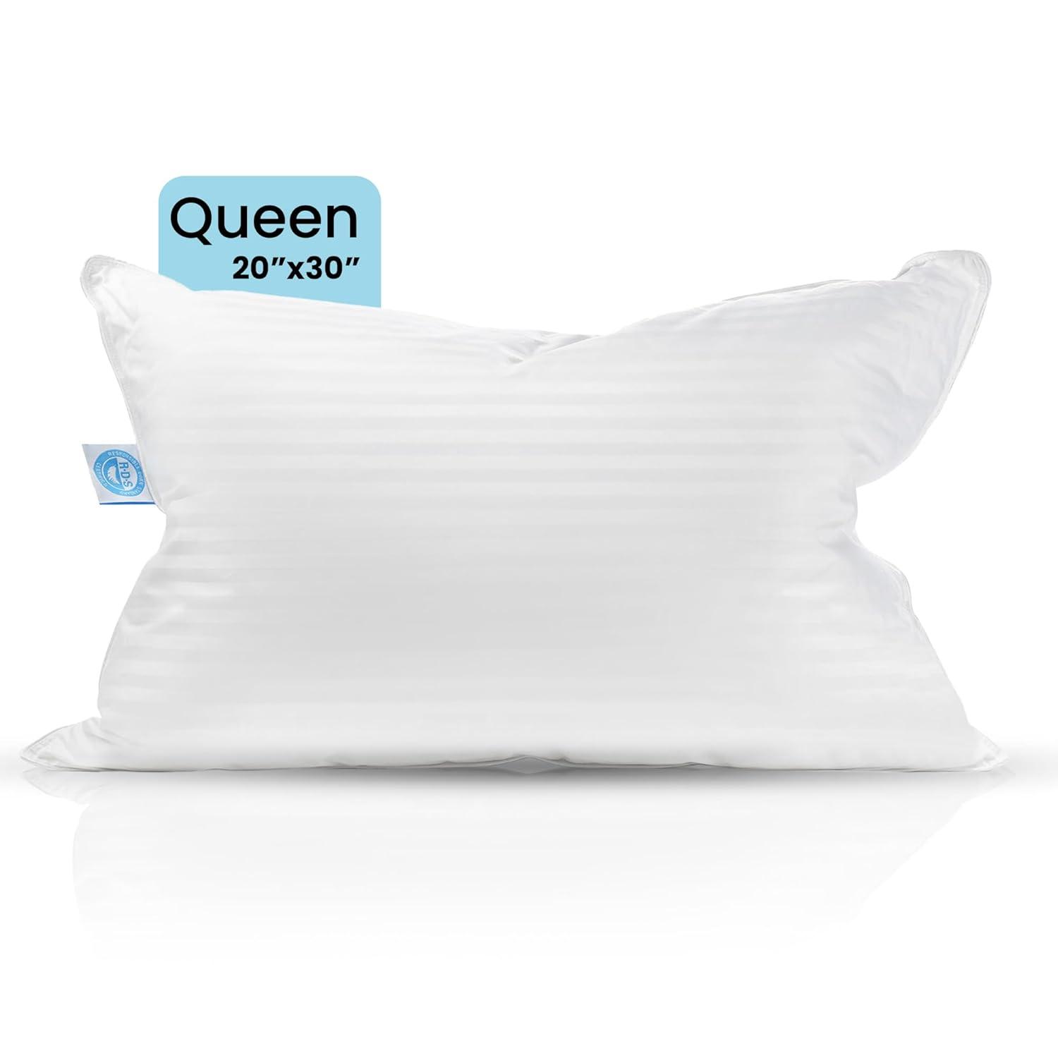 East Coast Bedding Balanced Dream 50/50 Goose Feather Down Pillow Queen Size Pack of 1