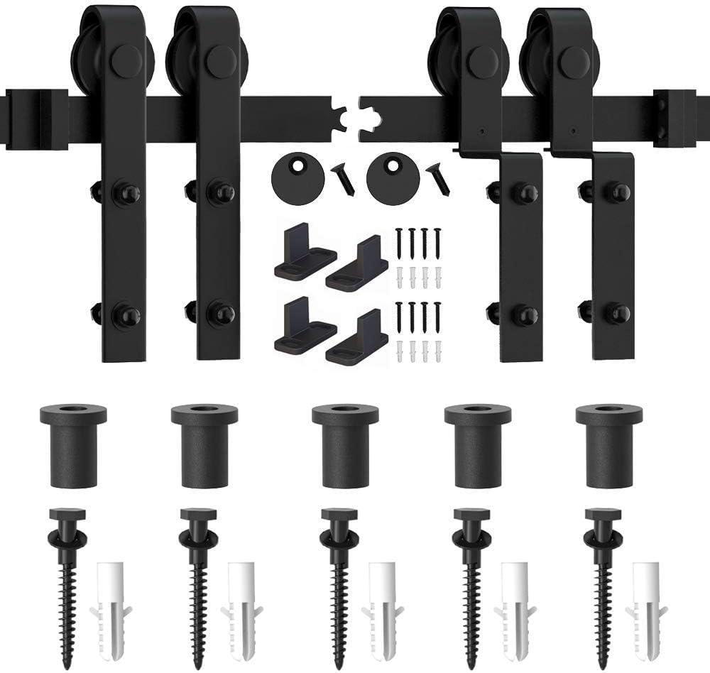 Lazio LAZ Single Bypass Double Door Barn Door Hardware Kit