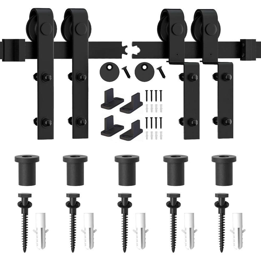 Lazio LAZ Single Bypass Double Door Barn Door Hardware Kit