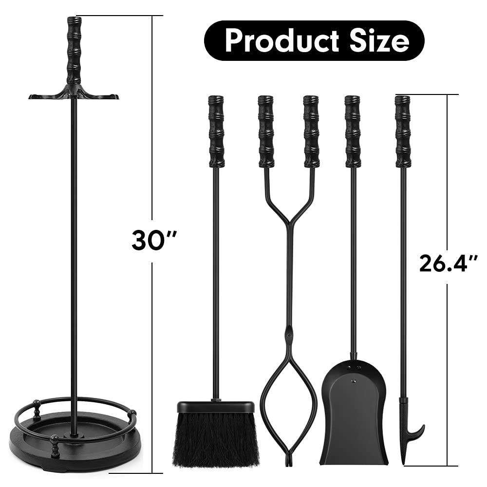 Red Barrel Studio® Rougui 5 Piece Iron Fireplace Tool Set