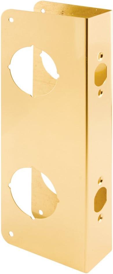 1-3/4 in. x 10-7/8 in. Thick Solid Brass Lock and Door Reinforcer, 2-1/8 in. Double Bore, 2-3/8 in. Backset