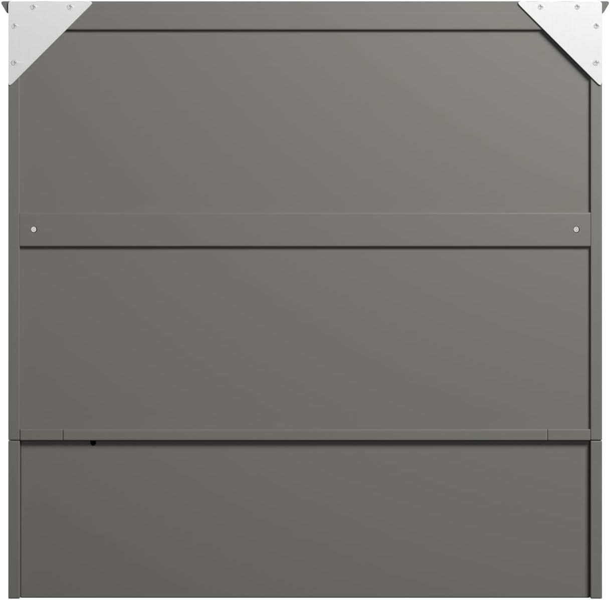 AFI Hamilton Twin XL Solid Wood Murphy Bed Chest with Built-In Charger in Gray