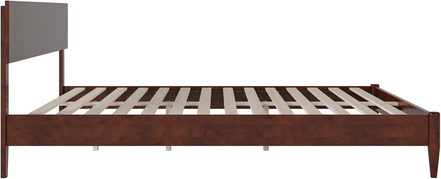 AFI Aria King Modern Solid Wood Low Profile Platform Bed, Walnut