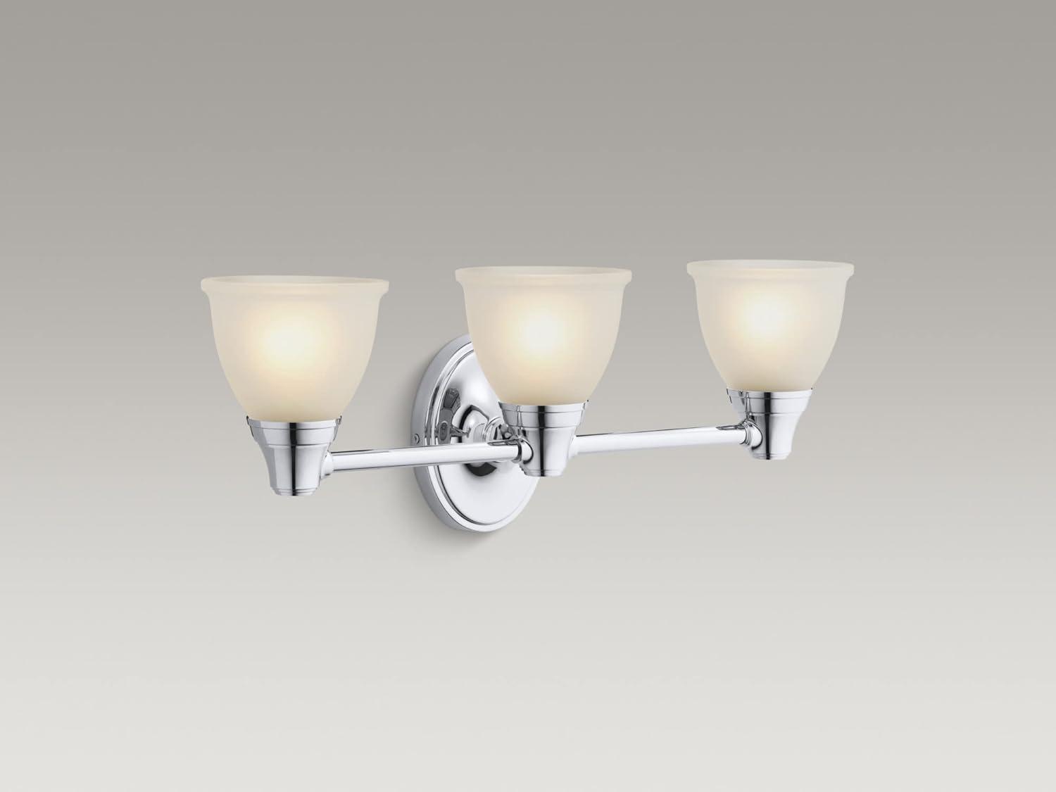 Forte 3 Light Indoor Bathroom Vanity Light Fixture, Position Facing Up or Down, UL Listed