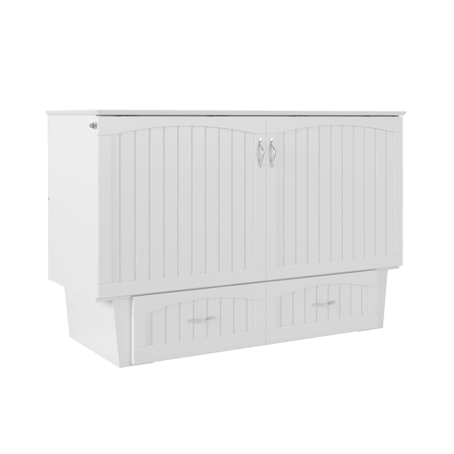 Queen Nantucket Murphy Bed Chest USB Turbo Charger White - AFI