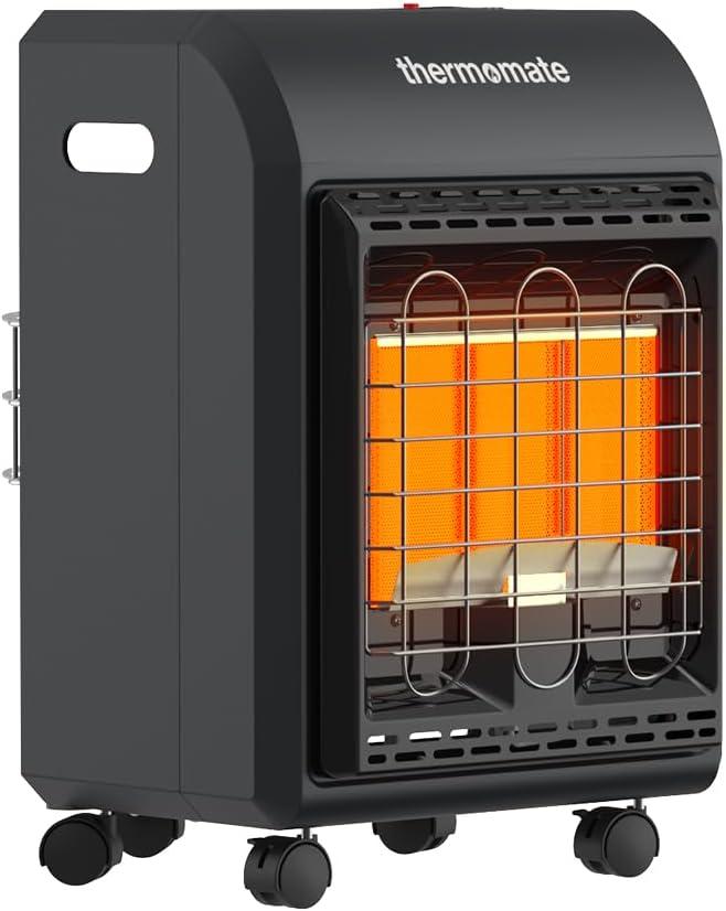 Black Portable Propane Heater with Safety Features