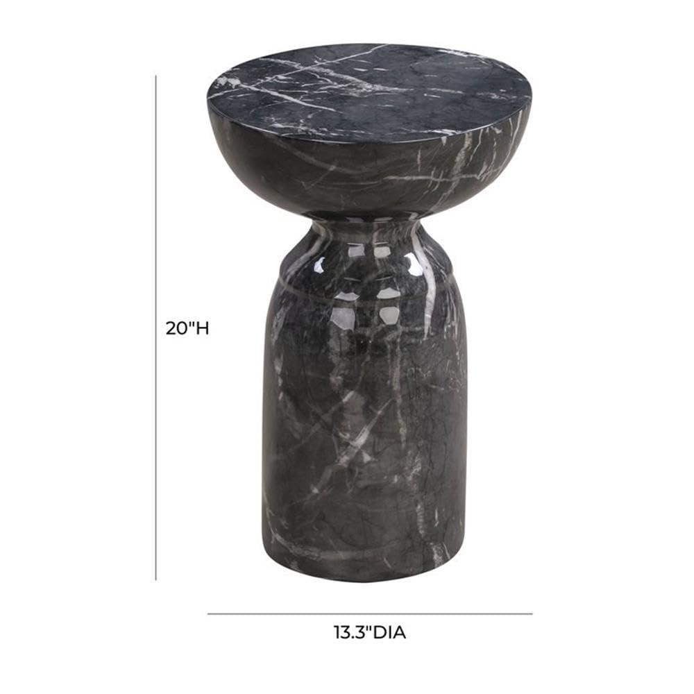 Rue Black MarbleSide Table by TOV Furniture