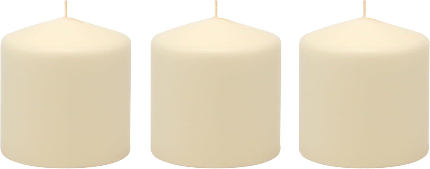 Ivory Unscented Wax Pillar Candle 3 x 3 Inch