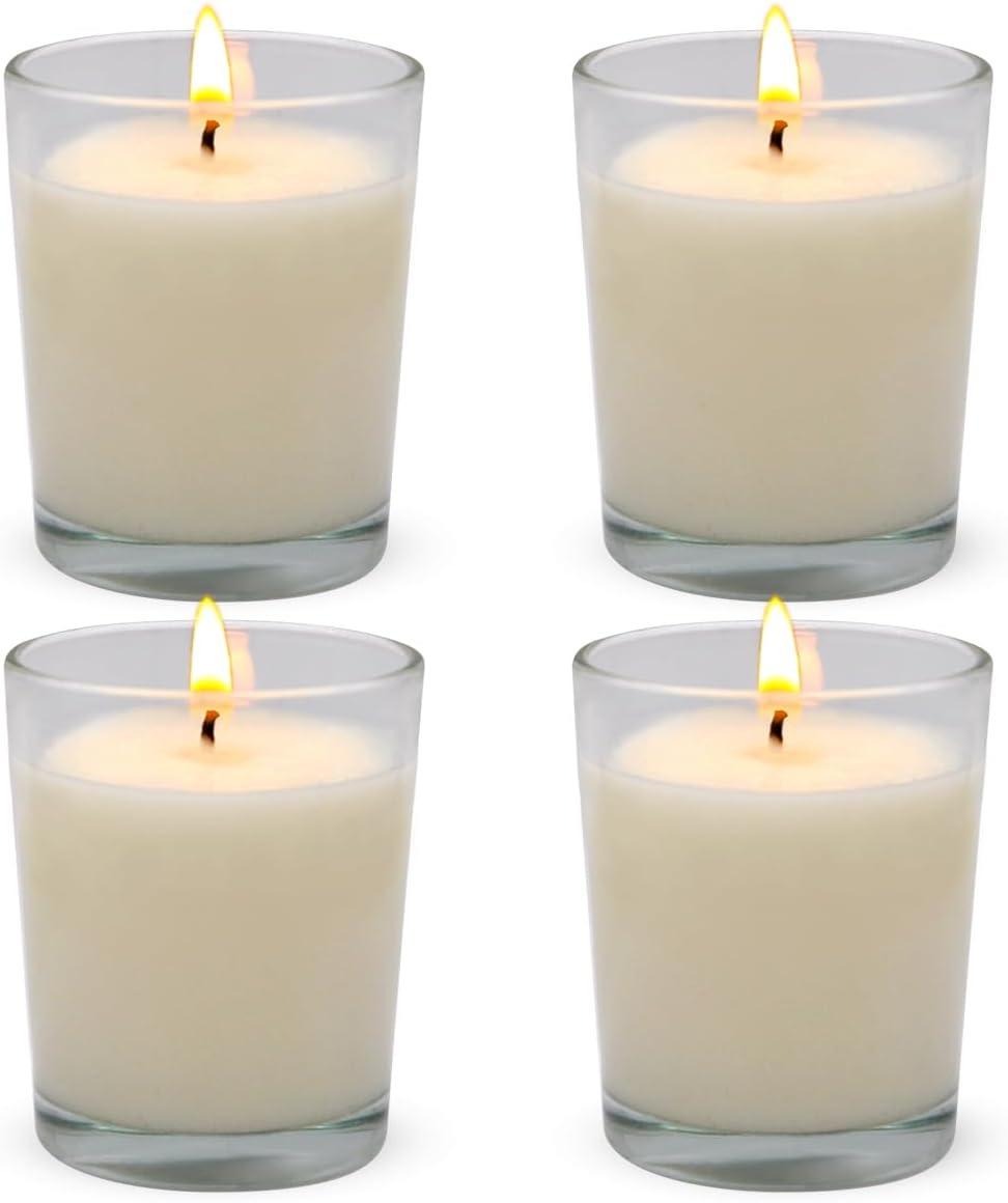 The Party Aisle™ Stonebriar Unscented Votive Candle with Glass Holder (Set of 48)