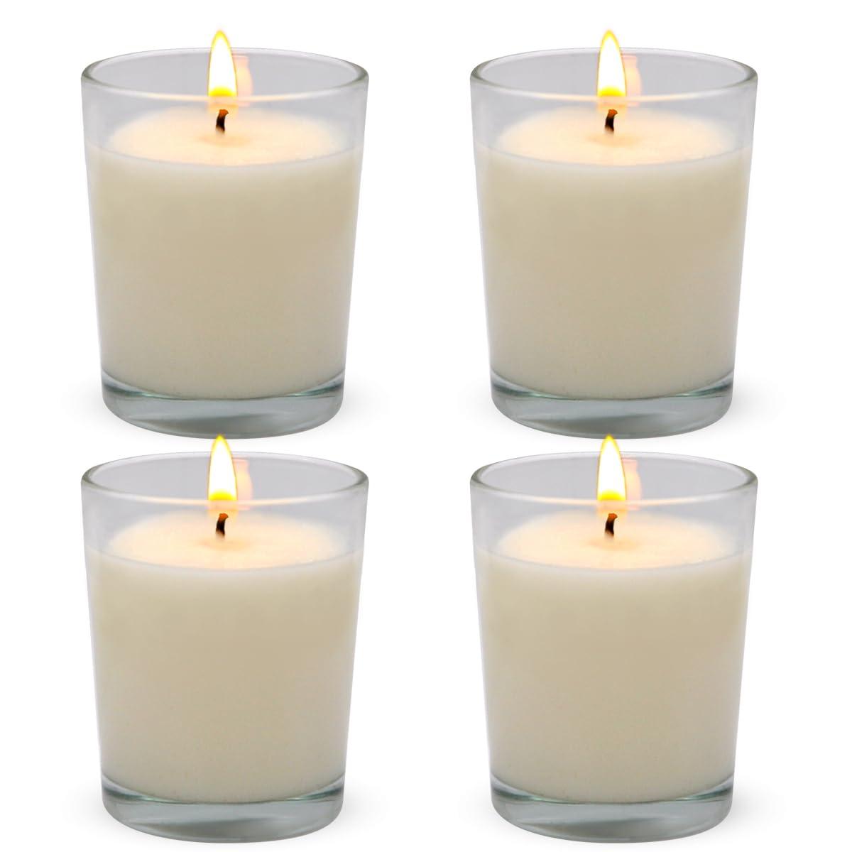 The Party Aisle™ Stonebriar Unscented Votive Candle with Glass Holder (Set of 48)