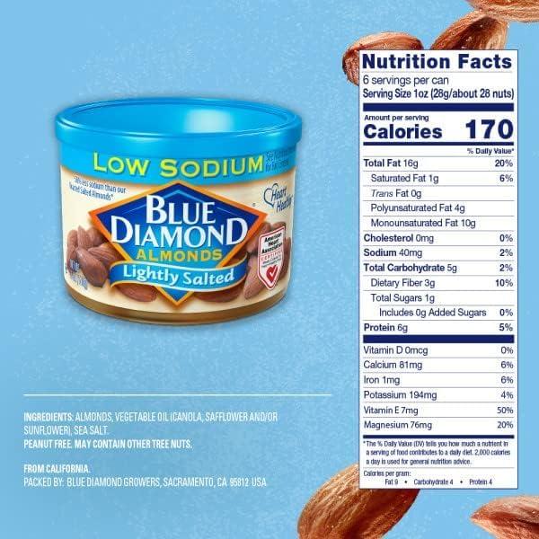Blue Diamond Shelf Stable Almonds Lightly Salted Pieces, 6 oz Can