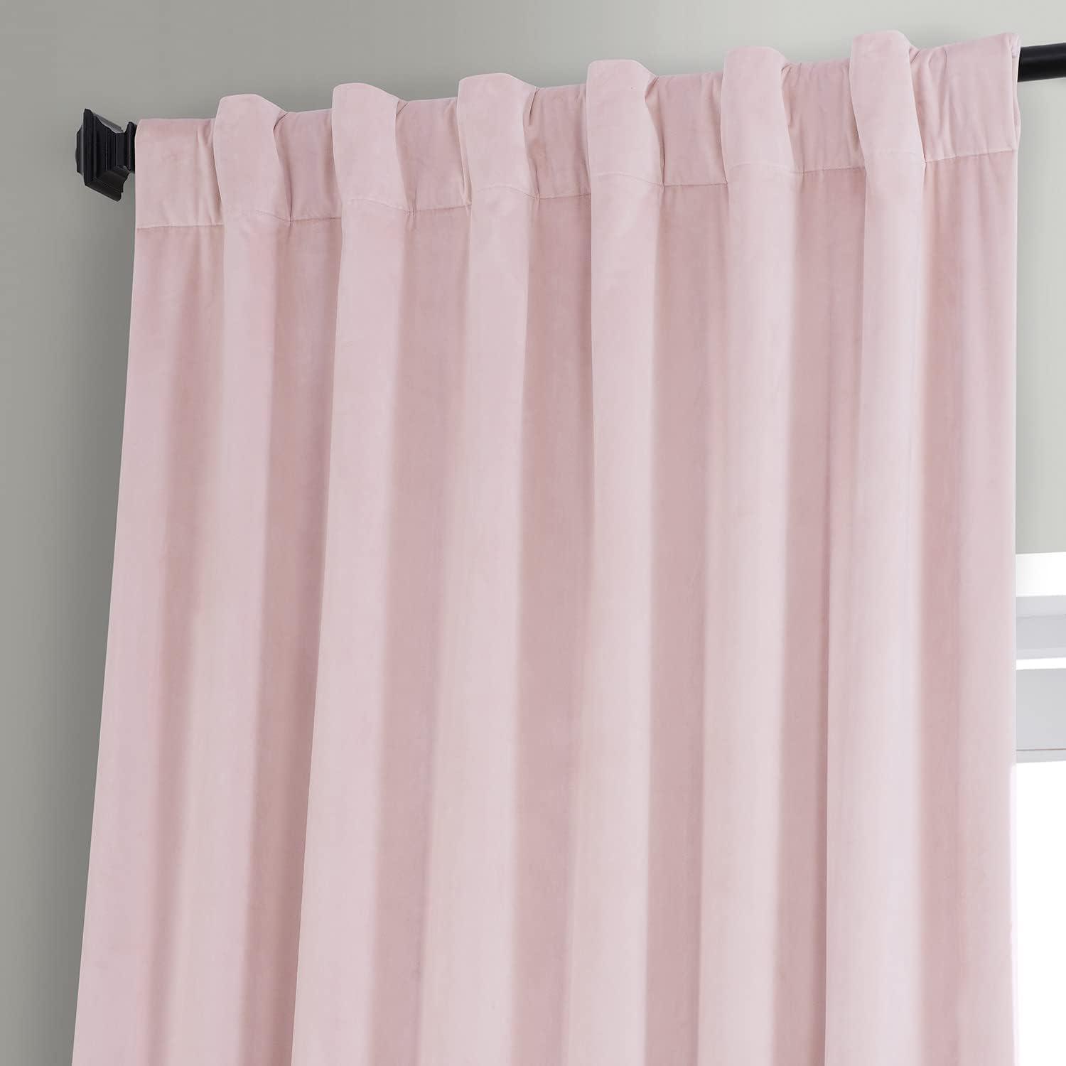 Half Price Drapes Signature Rose Water Plush Velvet Hotel Blackout Curtains(1 Panel), 50W X 108L