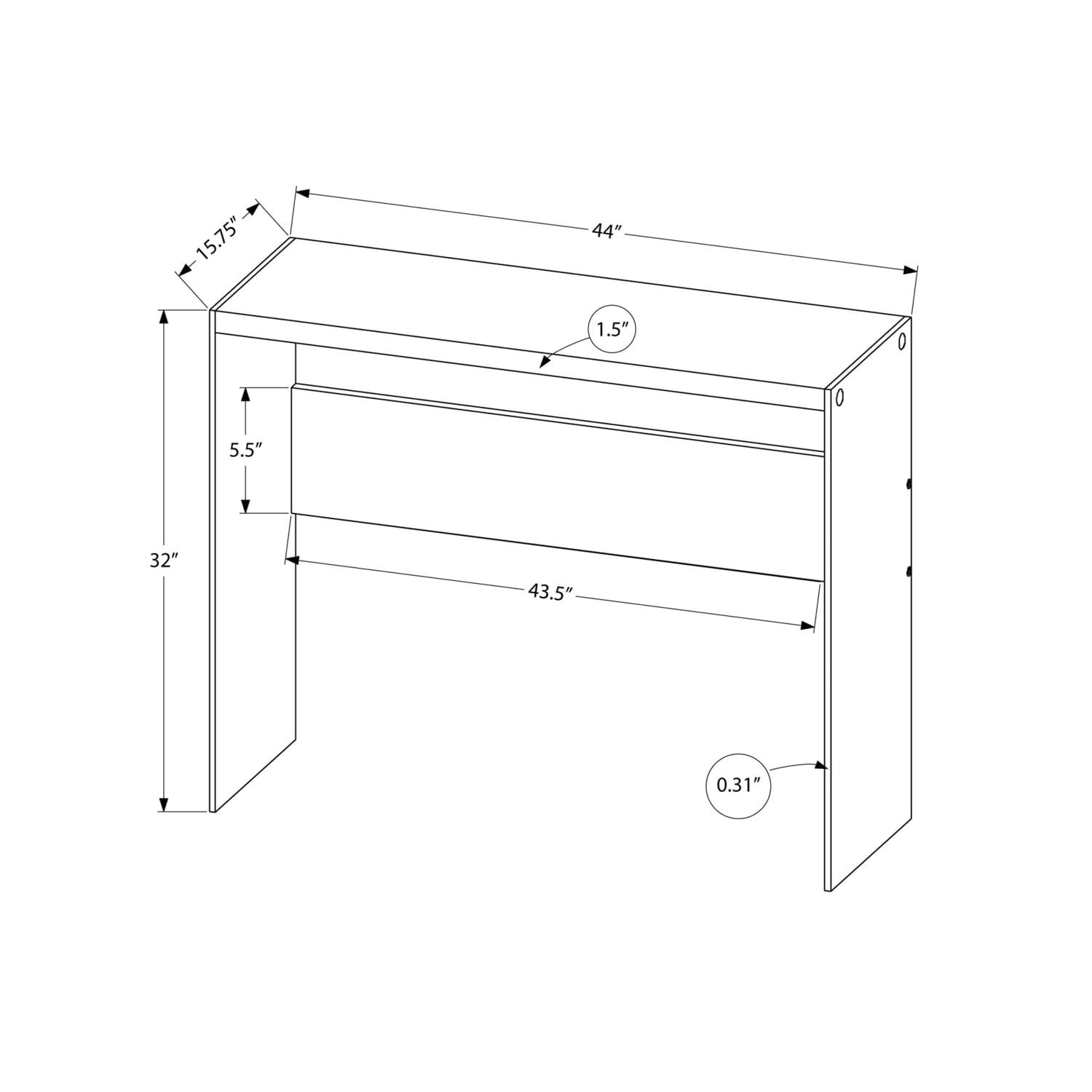 Monarch Specialties Accent Table, Console, Entryway, Narrow, Sofa, Living Room, Bedroom, Tempered Glass, Laminate, Clear, Contemporary