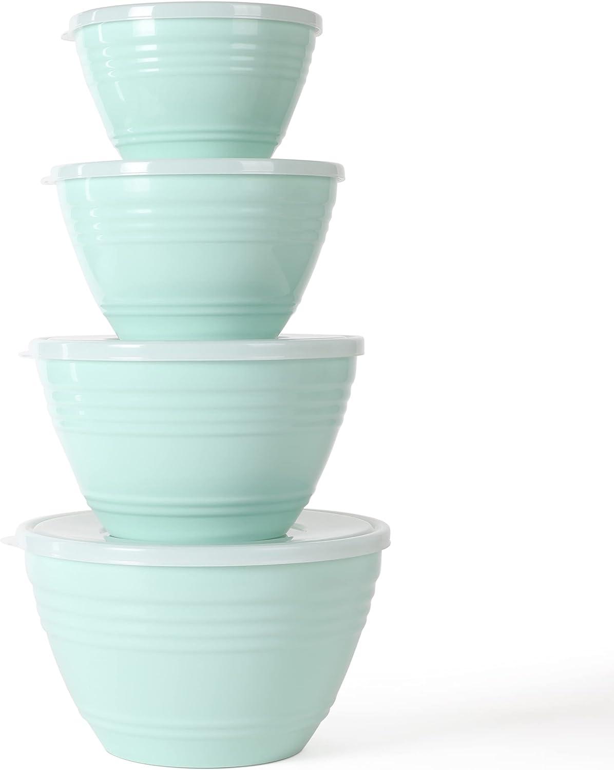 Martha Blue 8-Piece Round Mixing Bowl Set with Lids