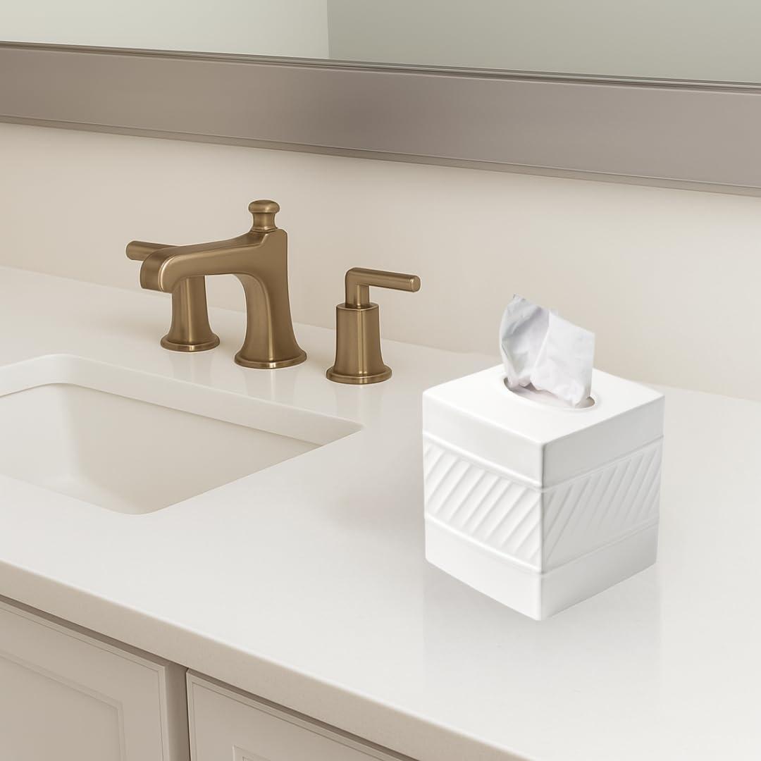 Monarch Abode Wave Embossed Metal Tissue Box Cover