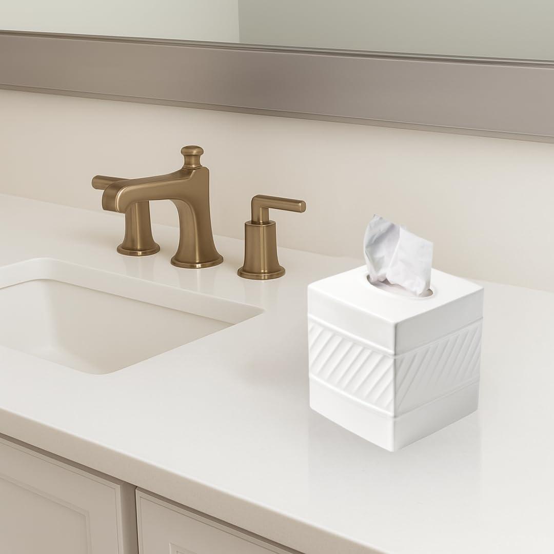 Monarch Abode Wave Embossed Metal Tissue Box Cover