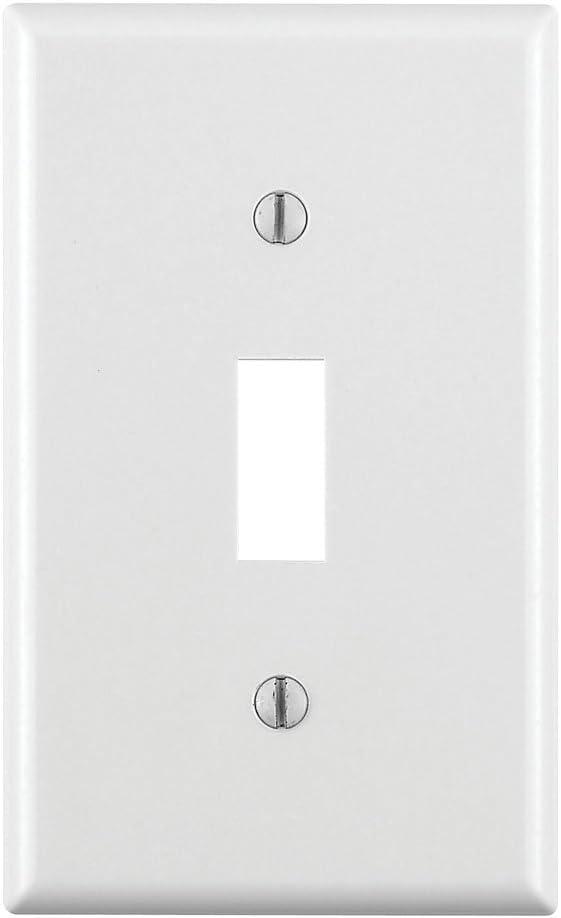 White Thermoset Plastic 1-Gang Toggle Switch Wall Plate