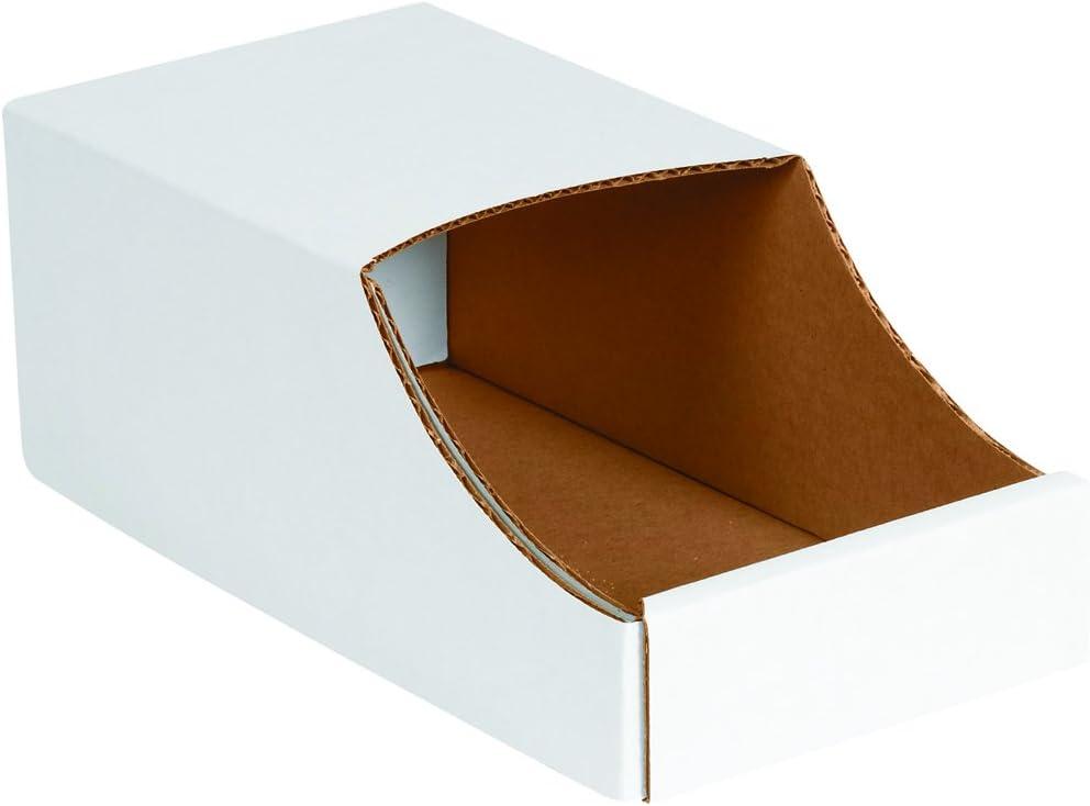 Box Partners Stackable Bin Boxes 6" x 12" x 4 1/2" White 50/Bundle BINB612