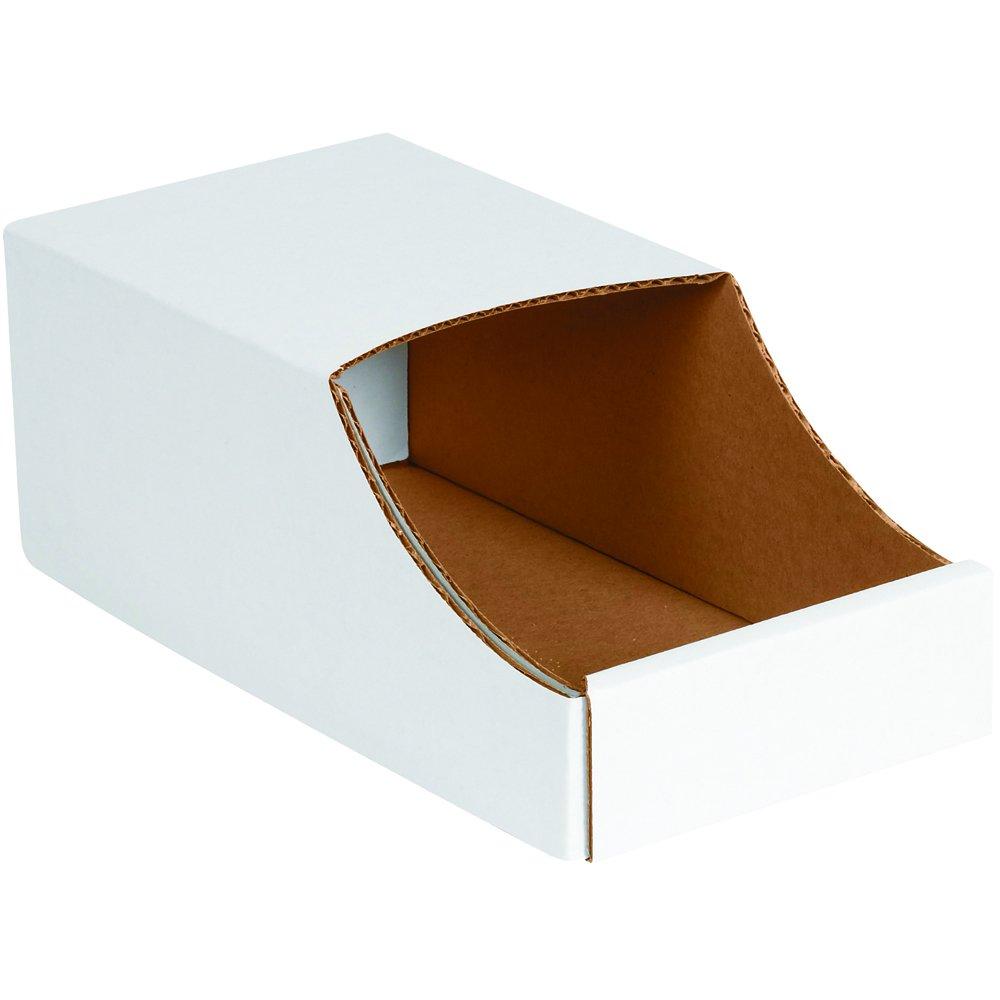 Box Partners Stackable Bin Boxes 6" x 12" x 4 1/2" White 50/Bundle BINB612