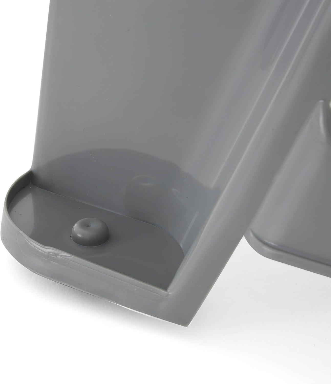 Gracious Living Plastic 2-Step Stool, Portable Step Stool for Home or Work, 16 Inches Tall, Gray