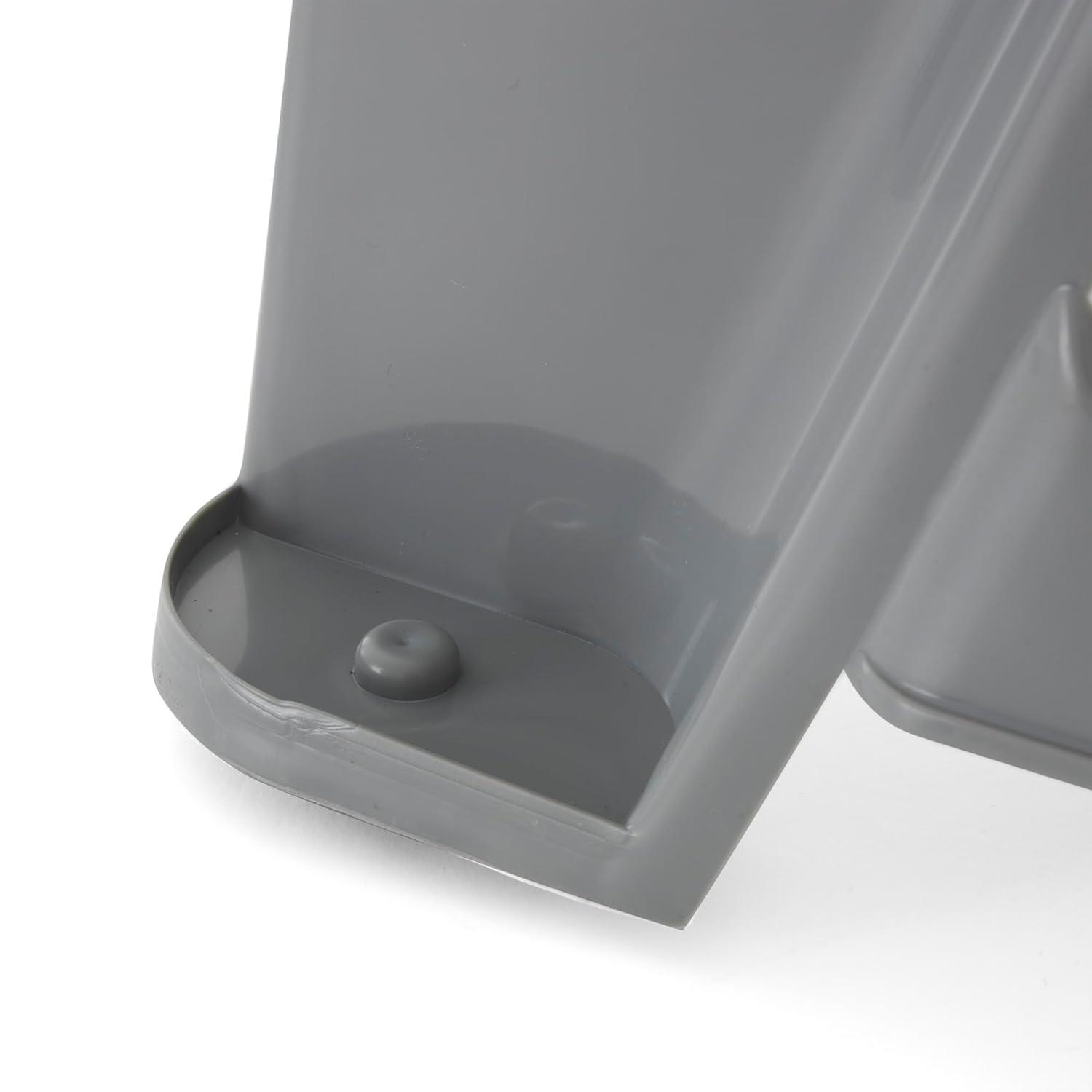 Gracious Living Plastic 2-Step Stool, Portable Step Stool for Home or Work, 16 Inches Tall, Gray