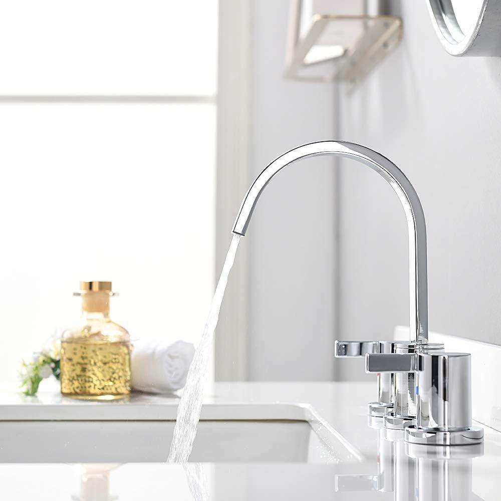 Widespread 2-handle Bathroom Faucet with Drain Assembly